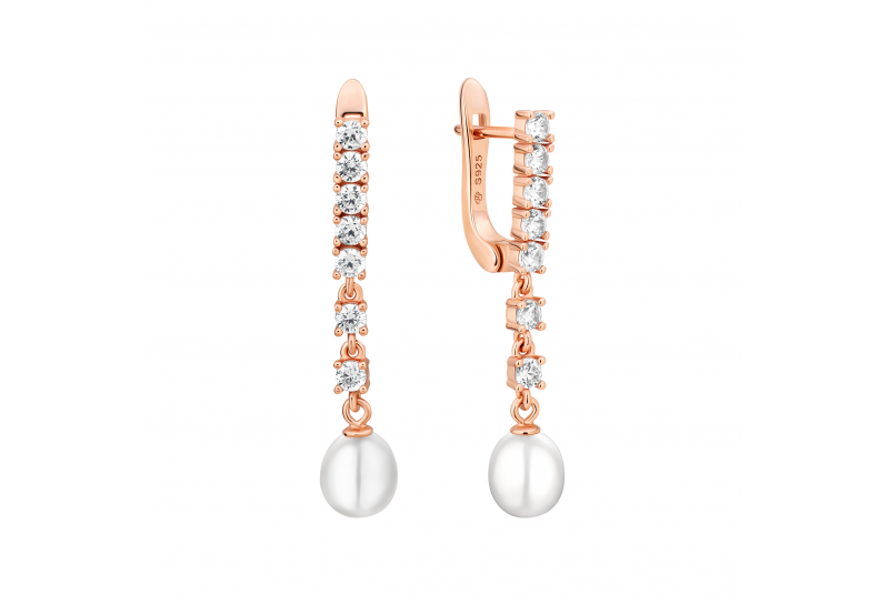 Серьги SK25478GEL Белый жемчуг